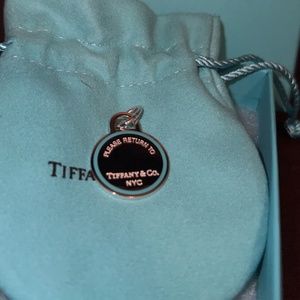 Please Return to Tiffany & Co. Round Silver with Tiffany Blue Outline